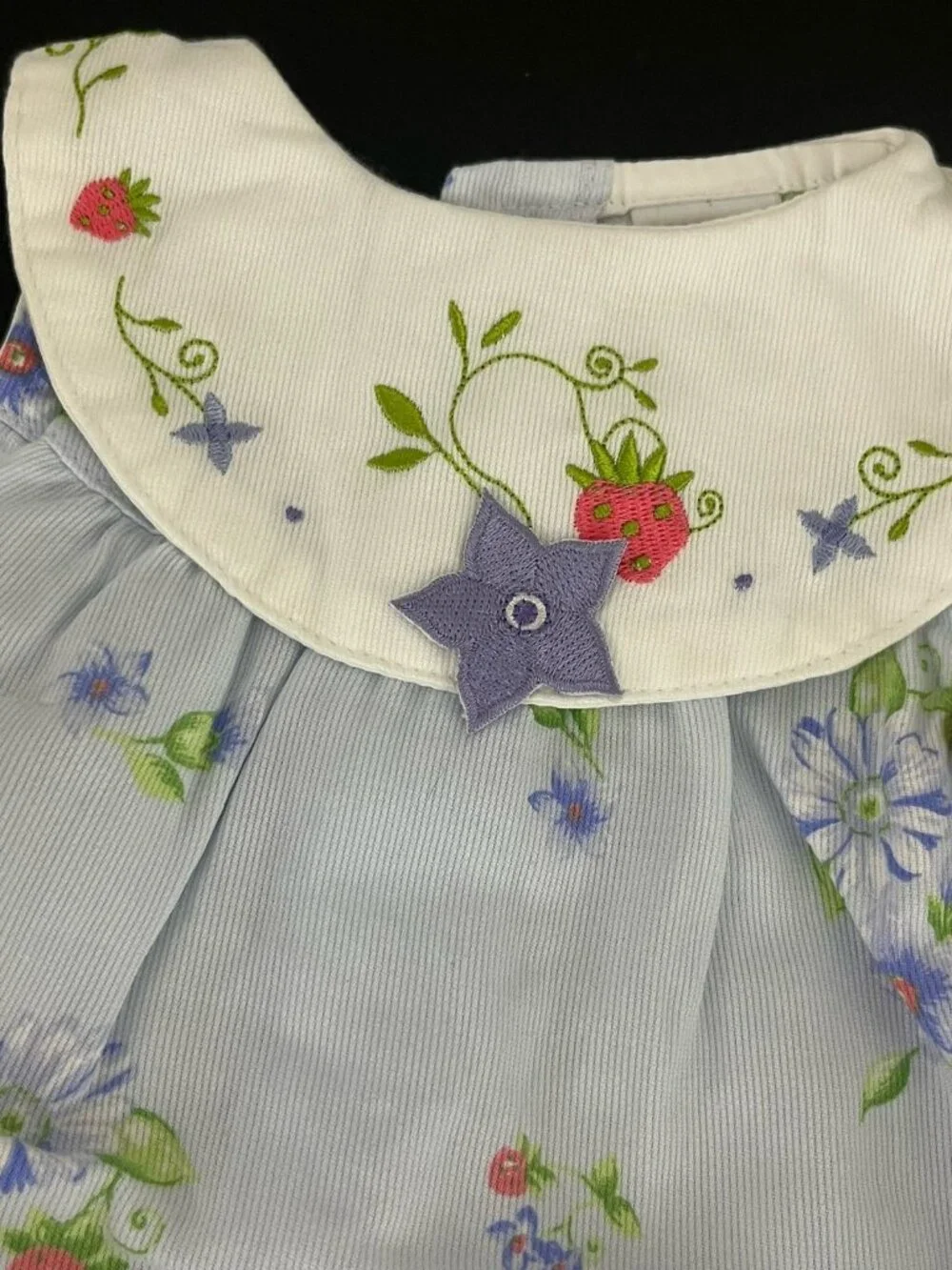 Little Me Infant Girl's 3 months Blue Floral Romper One Piece Bubble NWT